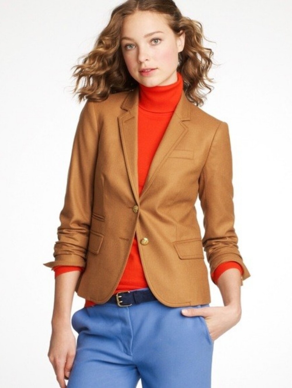 J. Crew Schoolboy Blazer Camel Tan Wool Sz 6